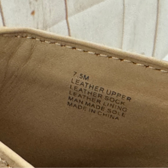 ANTONIO MELANI Kimberly Whitman Beige Tan Leather Wooden Clogs Mules Heels 7.5 - Picture 8 of 12